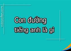 Con Đường Trong Tiếng Anh Là Gì